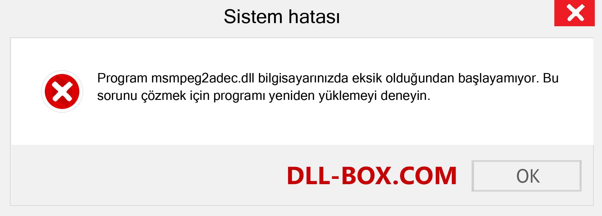 msmpeg2adec.dll dosyası eksik mi? Windows 7, 8, 10 için İndirin - Windows'ta msmpeg2adec dll Eksik Hatasını Düzeltin, fotoğraflar, resimler